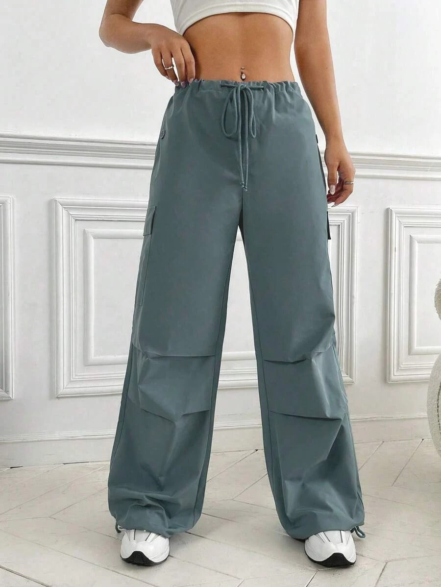 Flap Pocket Side Waist Pants