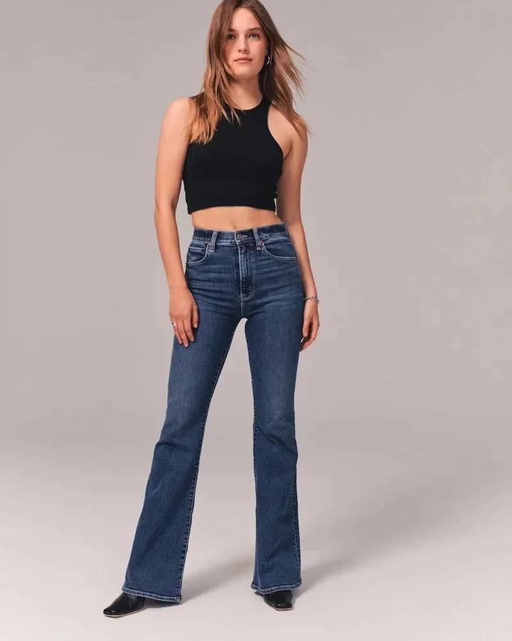 High Raised Flared Jeans With A Stretched Fit